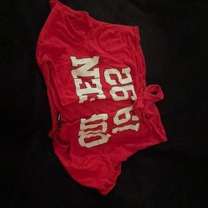 Queen 1992 Tie Front Top - Red